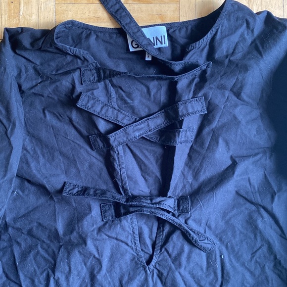 Ganni Bow Minidress, Black Medium - Large (40) - Picture 3 of 3